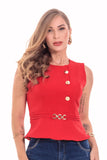 Blusa Peplum Pulsanti